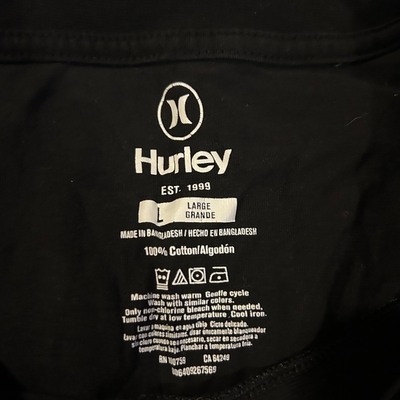 50%off w♥️ Hurley Mens graphic tee shirt black Large - Picture 2 of 2